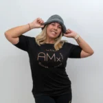 remera dama clasica en color negro con estampa amx