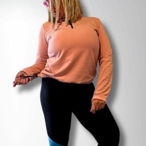 Buzo micro polar con medio cierre y cuello