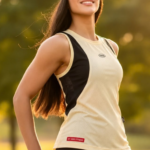 Remera sin manga con combinacion lateral